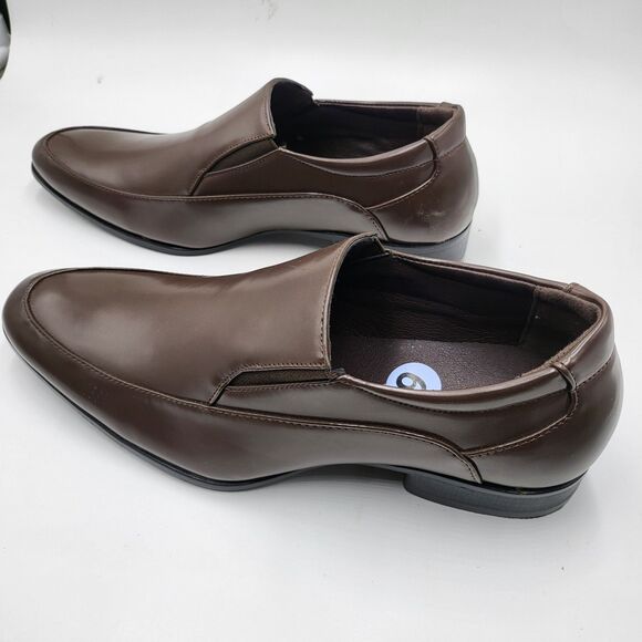 EDITION FORVER LINK mens 9 Ryan brown aalmond toe slip on dress shoes - Picture 3 of 7